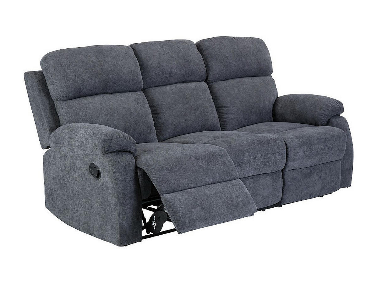 SOFAGARNITUR mit Relaxfunktion - 4 -Sitzer - Polyester - anthrazitgrau - TOLZANO - Anthrazit, Textil (201/100/96cm) - Vente-Unique