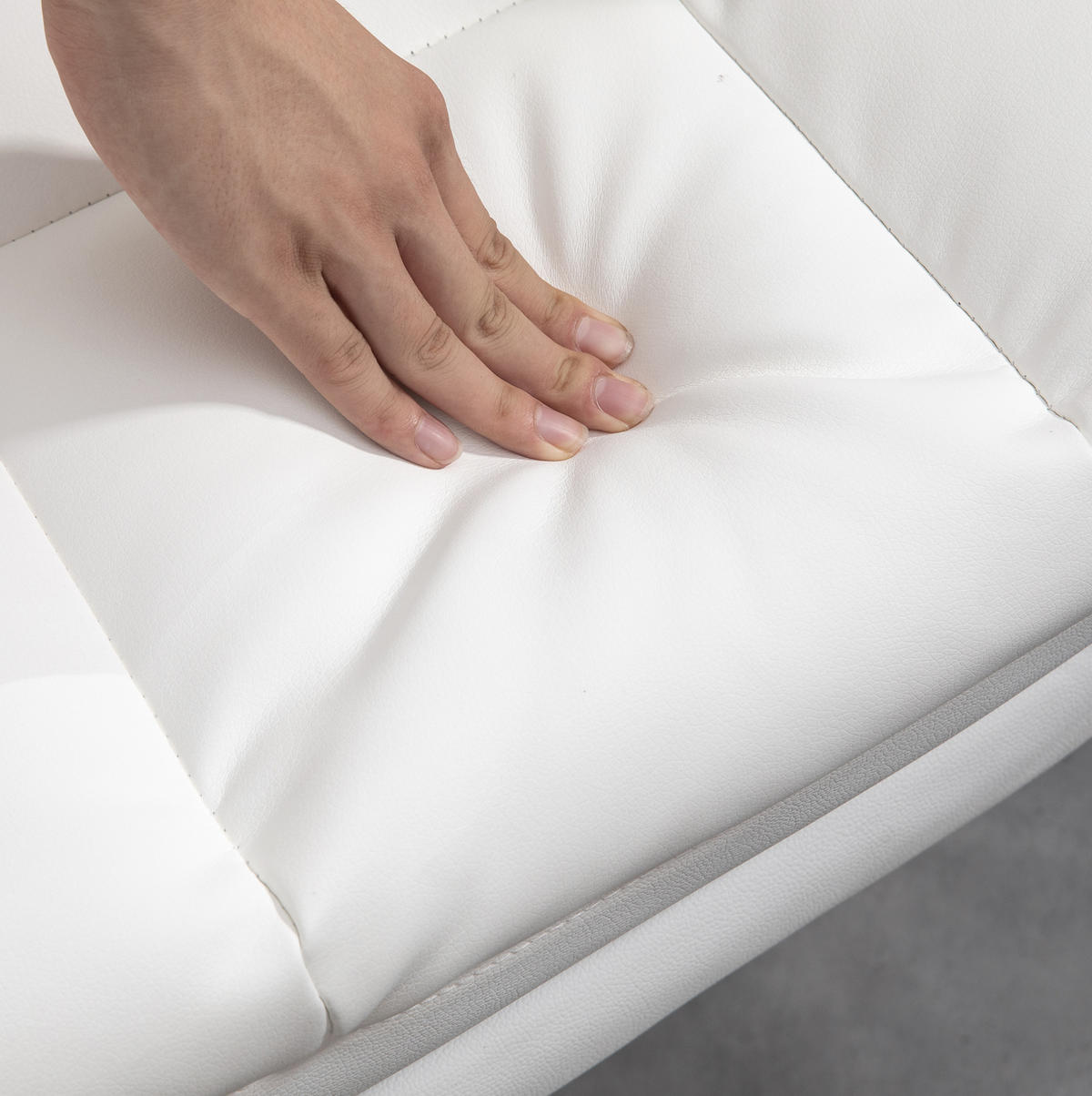 BÜROSTUHL ergonomisch höhenverstellbar Weiß mit Fußstütze - Weiß, Metall (65/115/69cm) - Meubliv