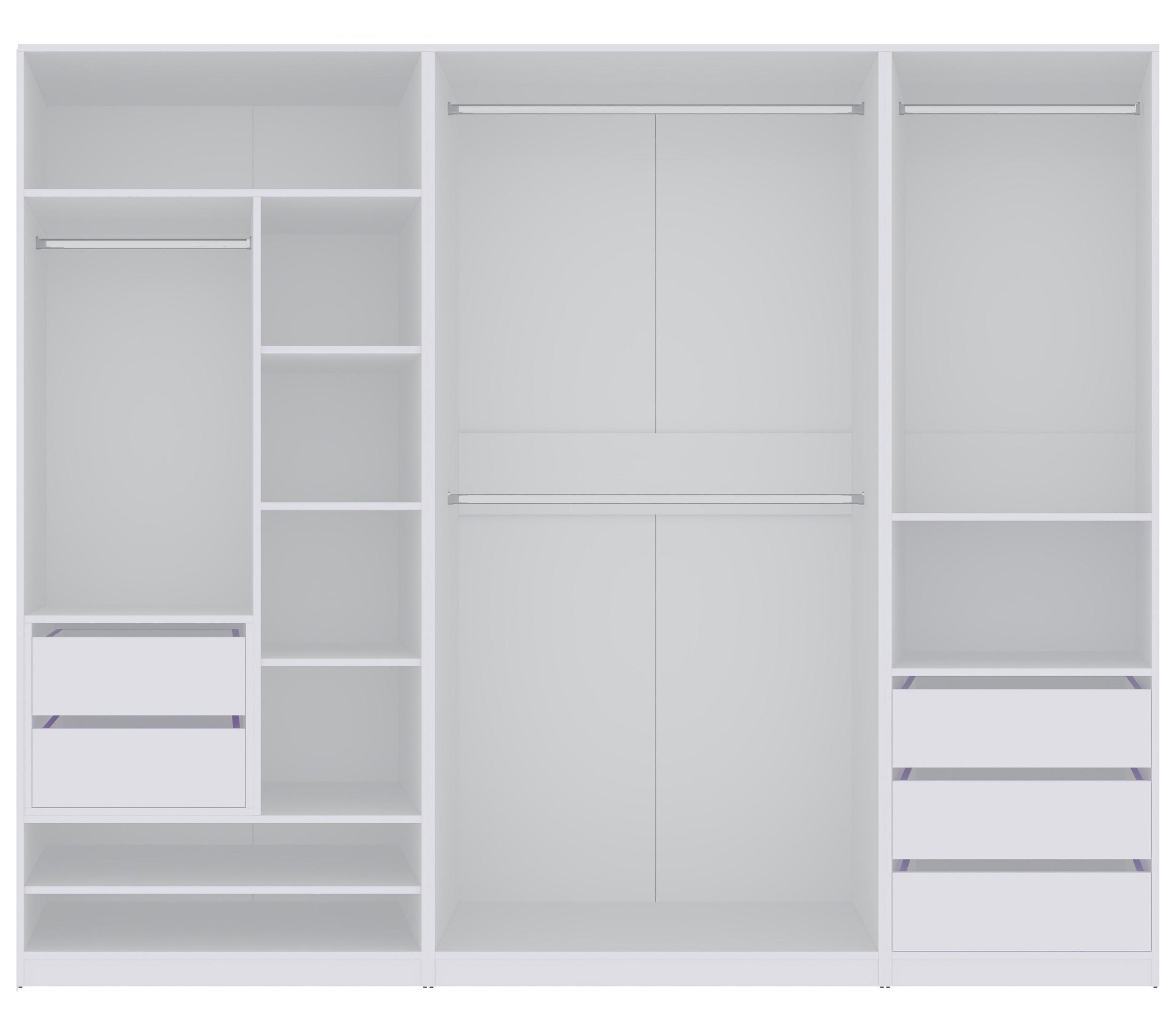 OFFENER-GARDEROBENSCHRANK TRES D/B Weiß 250/206/51 cm - Weiß, Holzwerkstoff (250/206/51cm) - Marmex Möbel