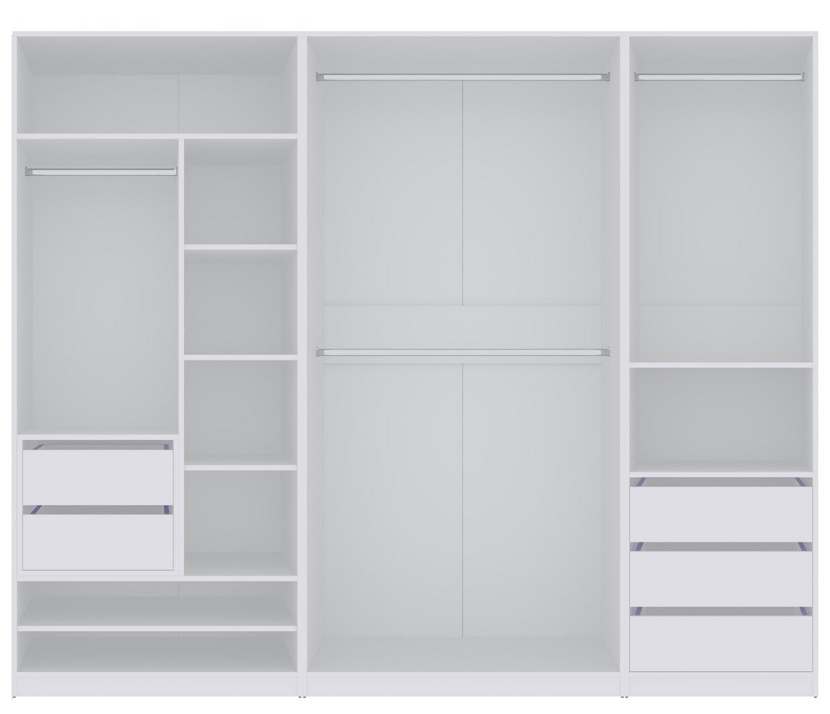 OFFENER-GARDEROBENSCHRANK TRES D/B Weiß 250/206/51 cm - Weiß, Holzwerkstoff (250/206/51cm) - Marmex Möbel