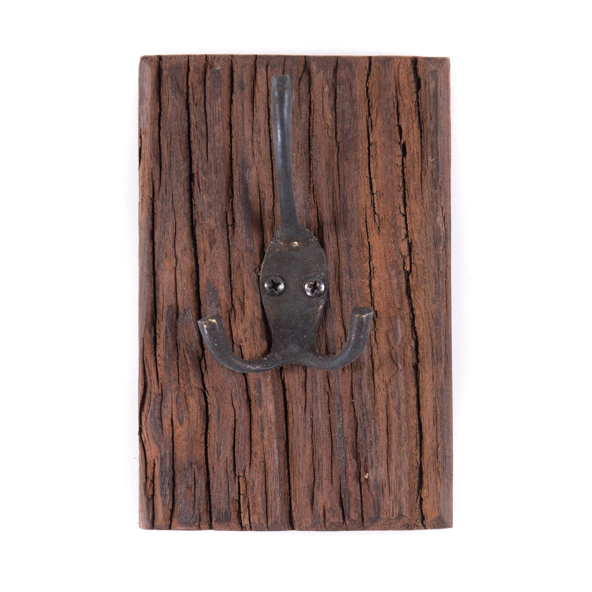 GARDEROBENBRETT Board Massivholz, Doppelhaken braun - Naturfarben, Holz (10/15/6cm) - DESIGN DELIGHTS