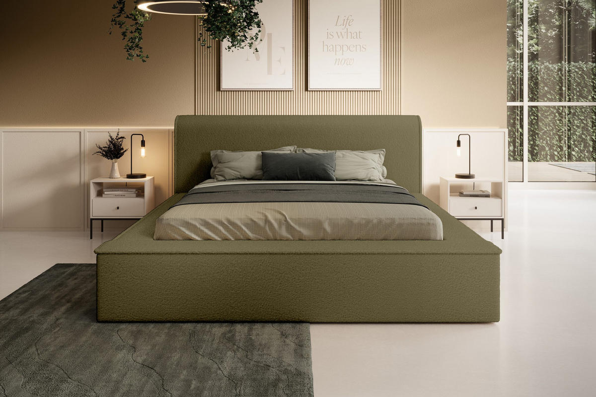 POLSTERBETT aus Polstermaterial Pedrosa 140x200 cm, Grün - Grün, Textil (140/200cm) - Fedve