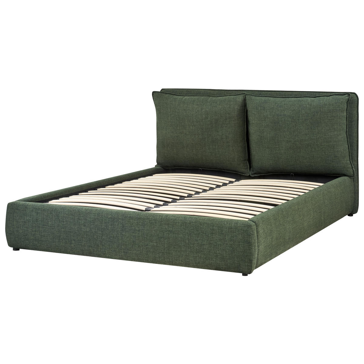 BETT mit Stauraum 160x200 cm Grün Bajonna - Grün, Textil (160/200cm) - Beliani