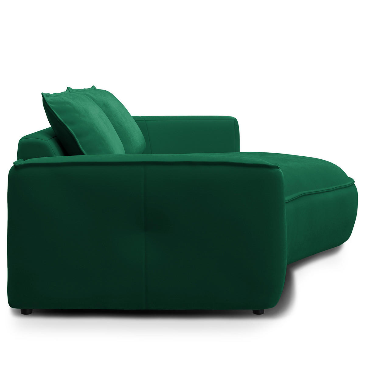 2,5-SITZER SOFA - Dunkelgrün/Schwarz, Kunststoff/Textil (217/82/146cm) - home24
