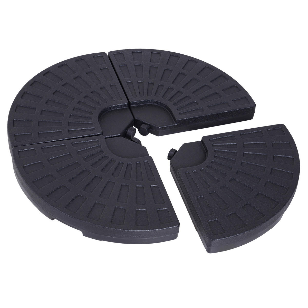 SCHIRMSTÄNDER Schwarz 4er-Set 48/48/8 cm - Schwarz, Kunststoff (48/48cm) - PANGIVO