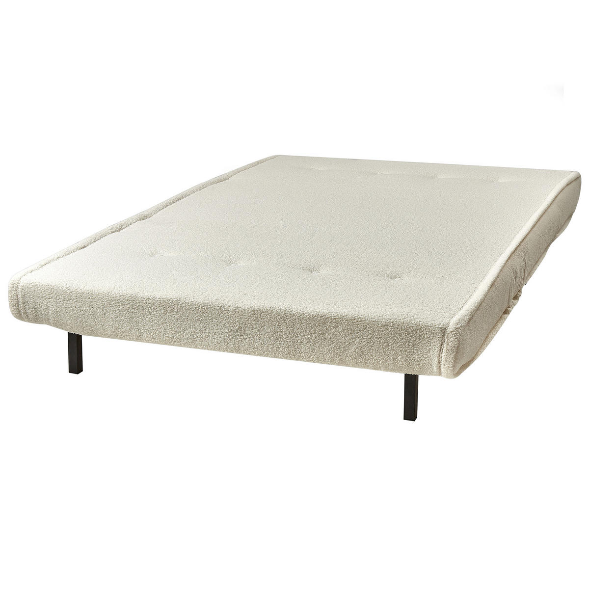 2-SITZER-SCHLAFSOFA Bouclé hellbeige/schwarz Vestfold - Beige/Schwarz, Textil (130/45/78cm) - Beliani