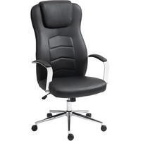 BÜROSTUHL mit Kippfunktion, Schwarz - Schwarz, Leder (78/126/64cm) - HOMCOM