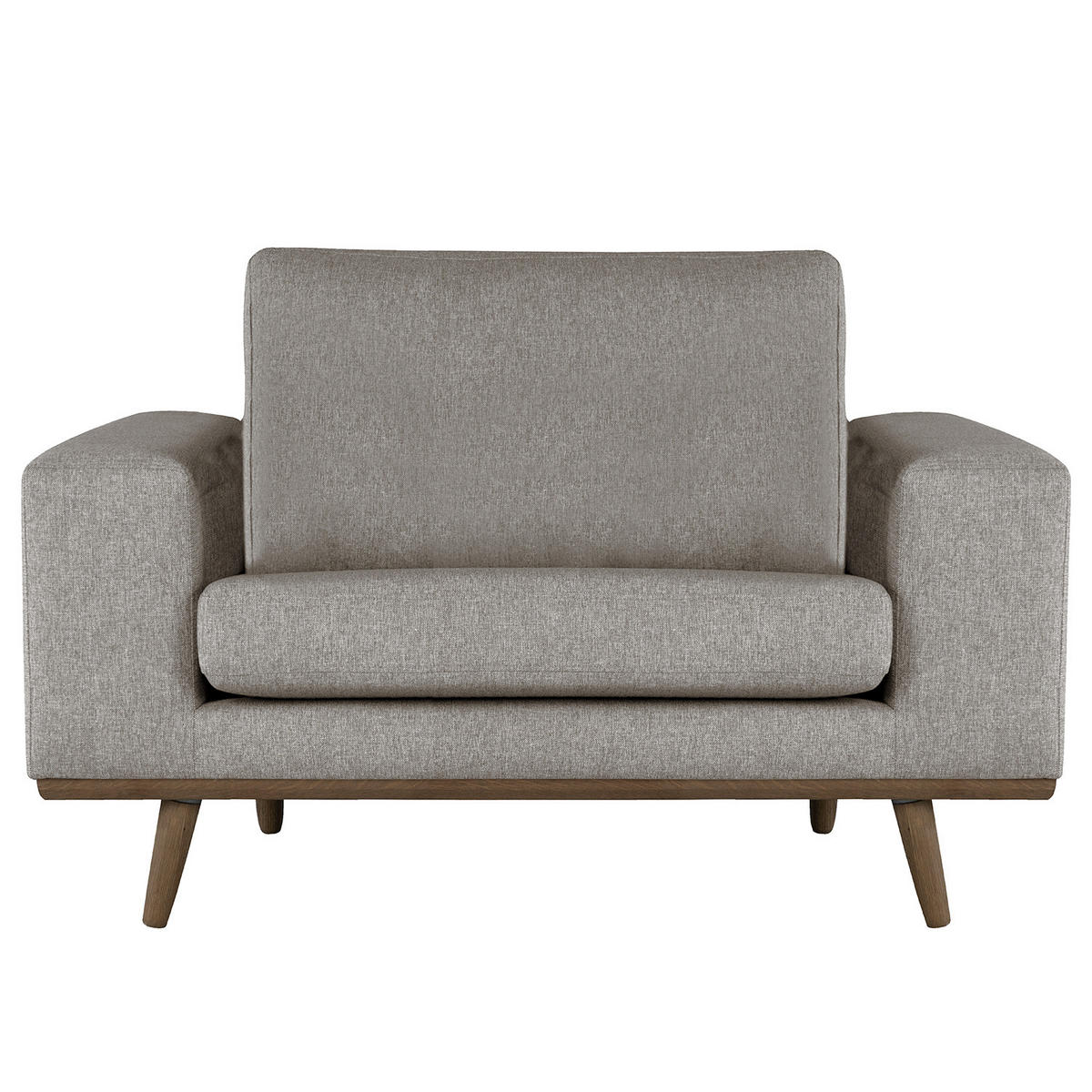 SESSEL - Eichefarben/Graubraun, Textil (122/81/88cm) - home24