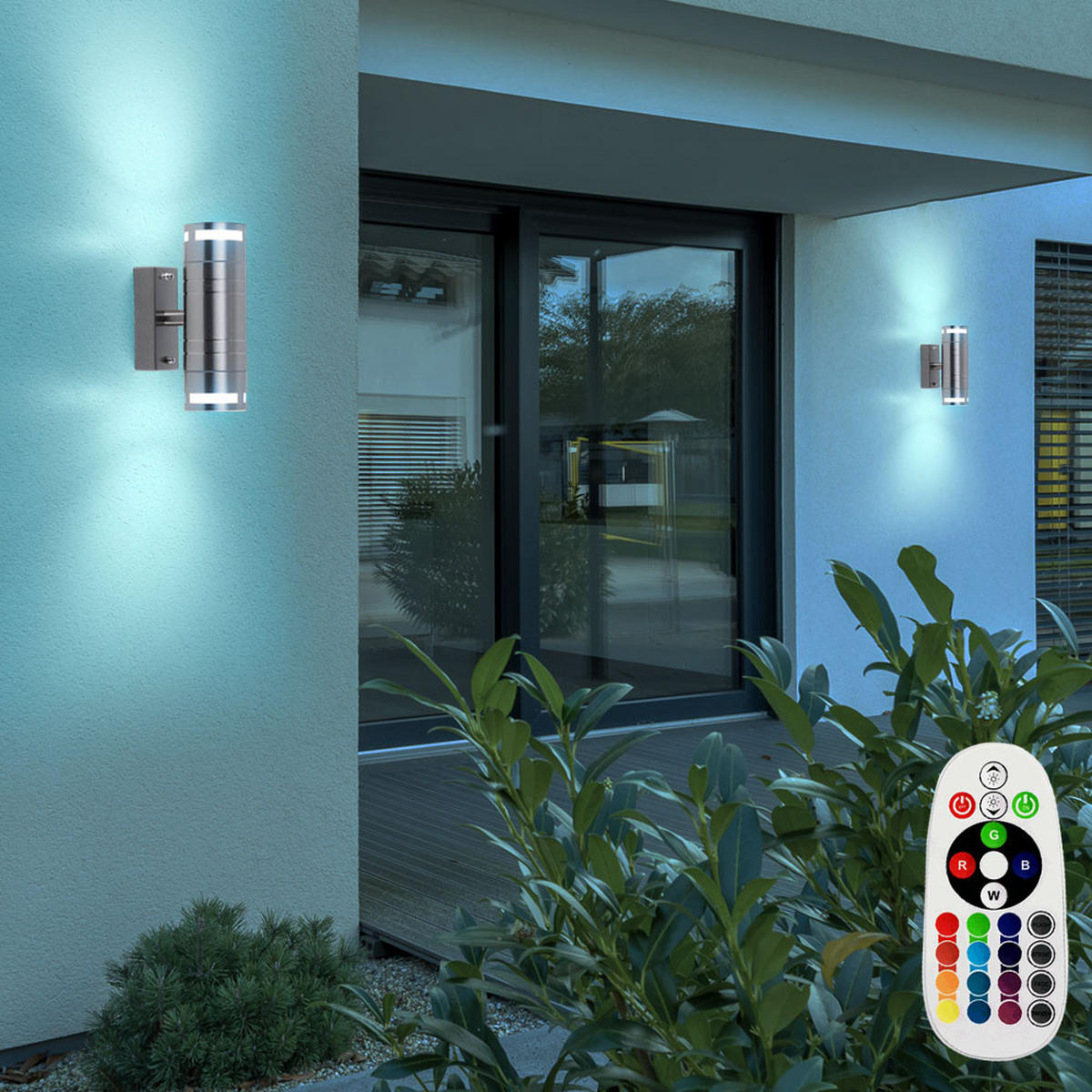 LED AUSSEN-WANDLEUCHTE Silber Metall - Silberfarben, Glas (6/17.8/11cm)