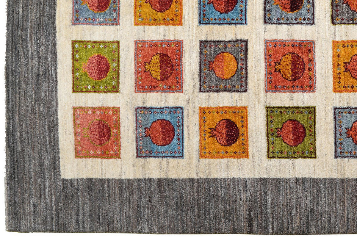 GABBEH-TEPPICH handgeknüpft Rizbaf Beige 239/170 cm Schurwolle - Beige, Textil (170/239cm) - Looma