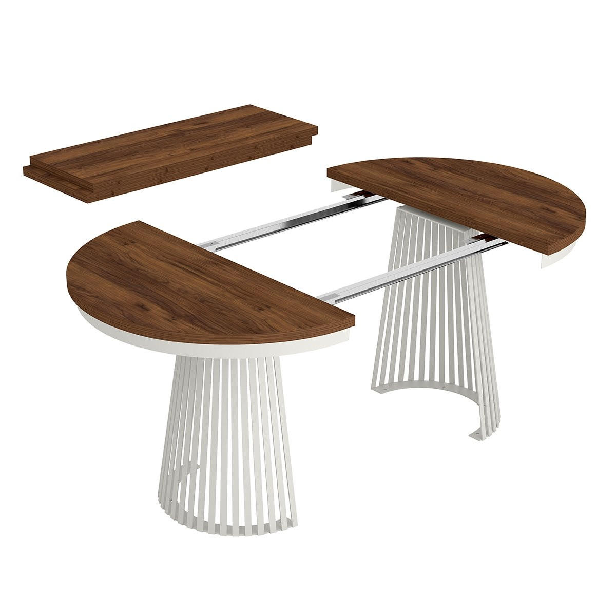 ESSTISCH TRAVIS Ausziehbar 100 - 180 / 100 x 76,6 cm - Weiß/Braun, Holz (100/100/76.6cm) - MASSENO