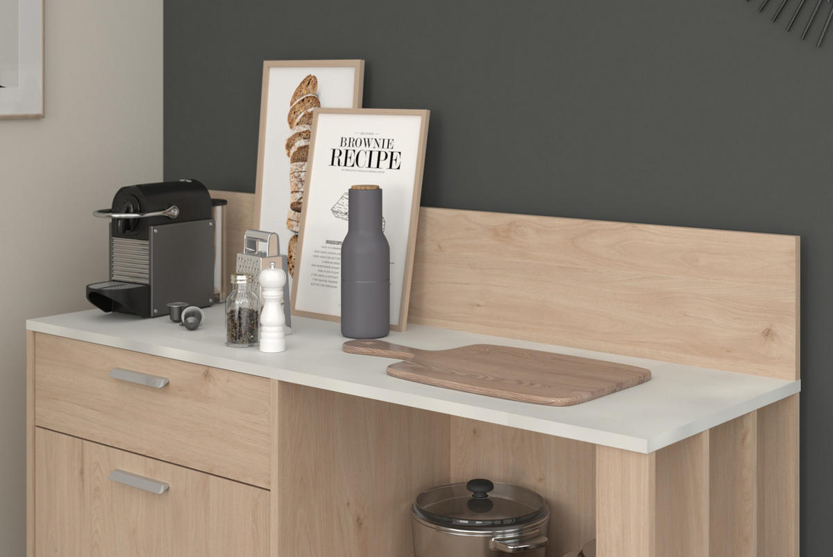 ANRICHTE Eiche, grau Küchenschrank und Buffet 120 cm - Eichefarben/Grau, Holzwerkstoff (120/100/41cm) - Parisot Meuble