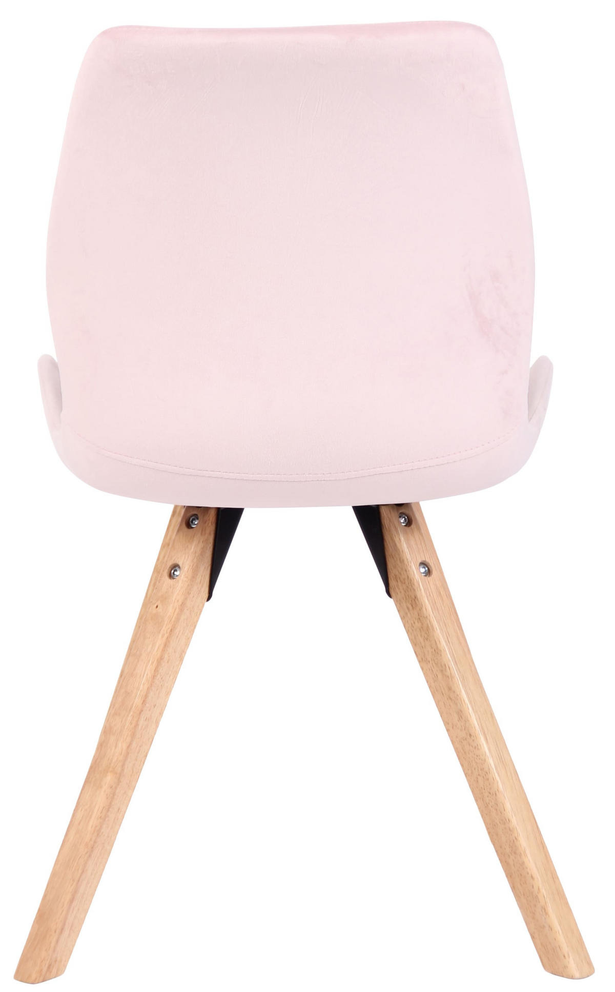 STUHL Samt pink - Pink/Eukalyptusholzfarben, Holz/Textil (49/87.5/58cm) - CLP