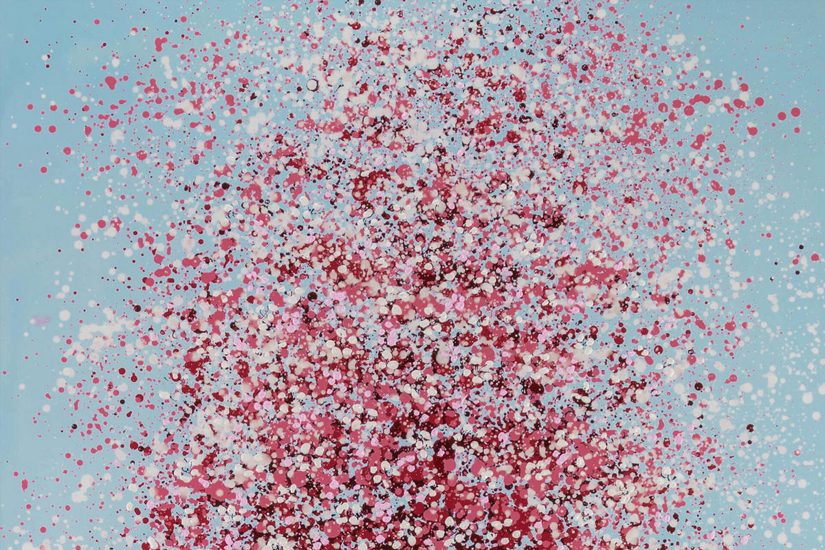 ACRYLBILD HANDGEMALT 80/120 cm - Blau/Pink, Holz/Textil (2.18/120cm) - KUNSTLOFT