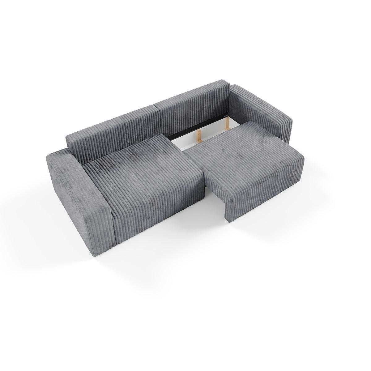 SOFA Angela 3 Sitzplätze Dunkelgrau - Grau, Holz (252/86/105cm) - Petits-meubles