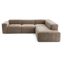 4-SITZER modulares Ecksofa HEAVEN SET 2 Rechts, Breite 300 cm Webstoff Braun - Schwarz/Braun, Holz/Kunststoff (245/300cm) - Muffo