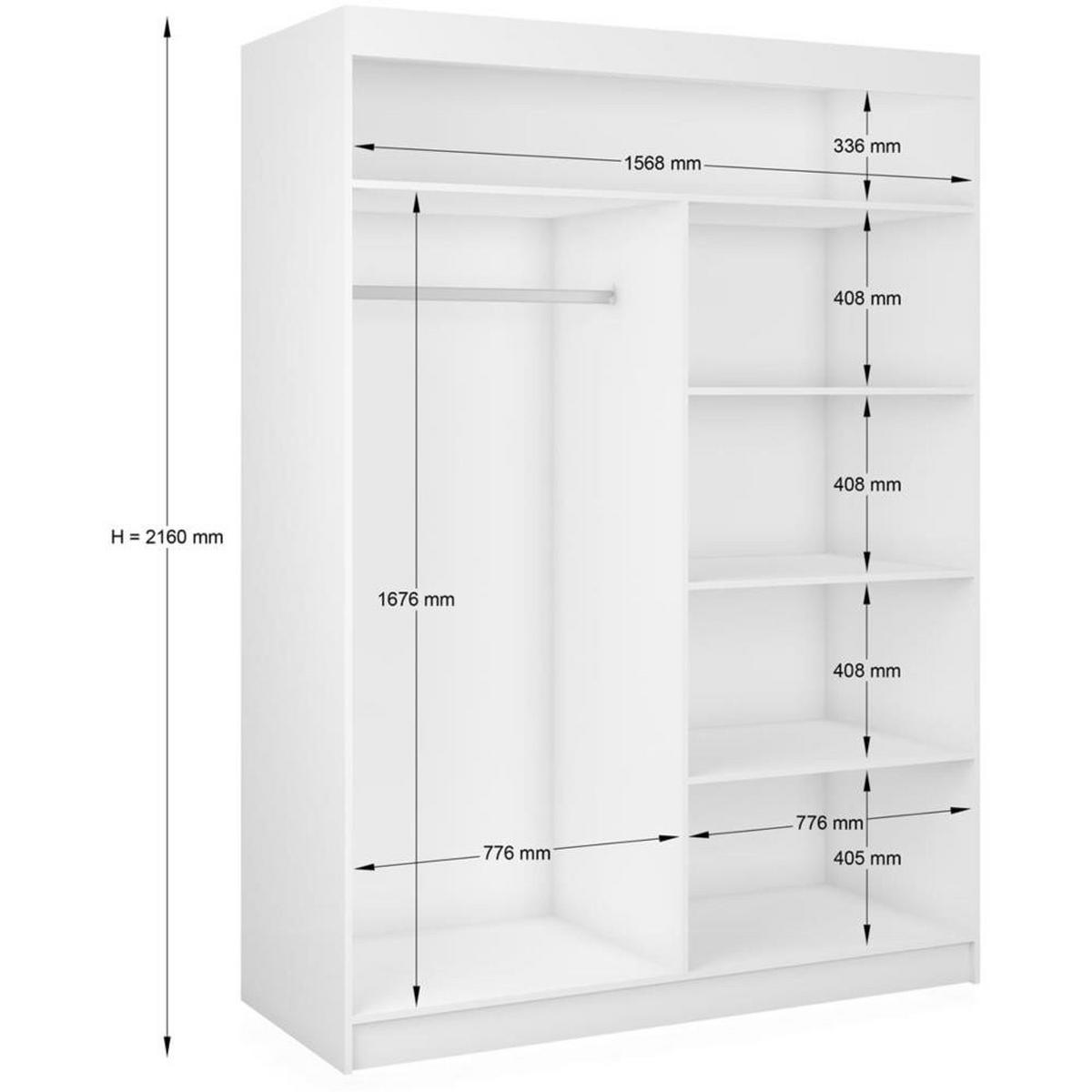 SCHWEBETÜRENSCHRANK Helix 160/216/61 eiche artisan+schwarz mit Schubladeneinsätze - Schwarz/Eiche Artisan, Holzwerkstoff (160/216/61cm) - Beautysofa