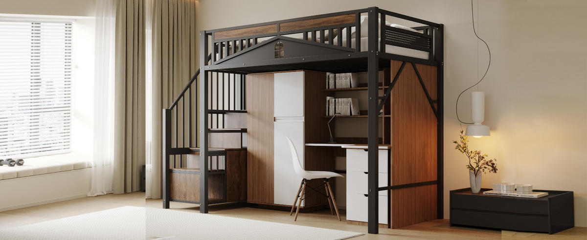 HOCHBETT 90x200 cm Metall Fenster schwarz - Schwarz, Metall (90/200cm) - LEBENLANG