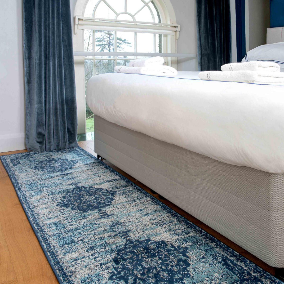VINTAGE-TEPPICH Demelza Marineblau - Dunkelblau, Textil (120/170cm) - Kukoon Rugs