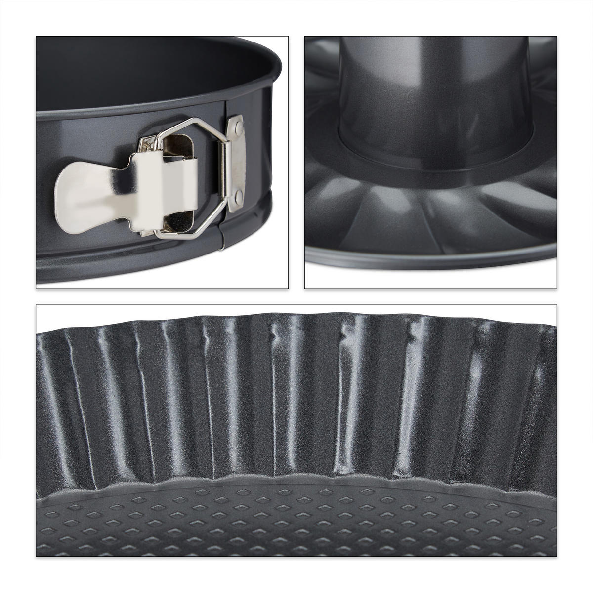 SADA form na pečenie 5 ks. - antracitová, kov/plast - Relaxdays