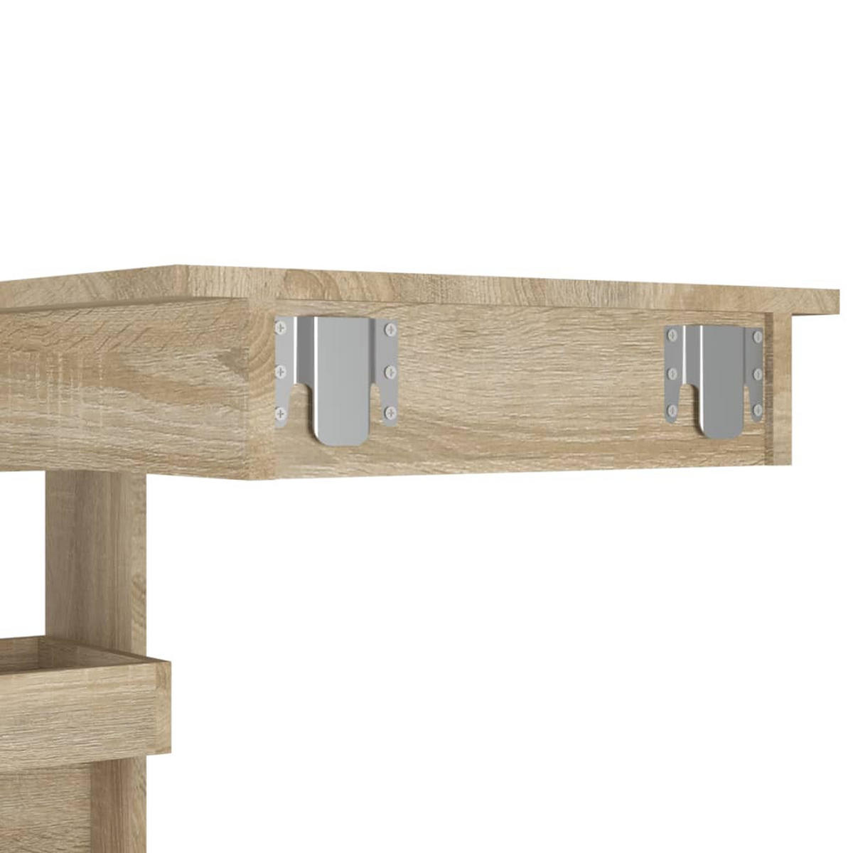 WAND-BARTISCH Moderner 102/45/103,5 cm aus Holzwerkstoff Sonoma-Eiche mit 2 Staufächern - Sonoma Eiche, Holz (45/102/103.5cm) - vidaXL