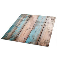 TISCHPLATTE 50x50 cm – Rustikales Holz - Blau, Glas (50/50/0.4cm) - Wallfluent