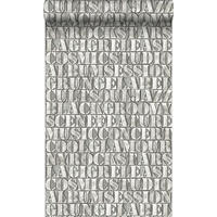 TAPETE alte eiserne Druckbuchstaben 53 cm x 10.05 m - Grau, Papier (53/1000cm) - Origin Wallcoverings