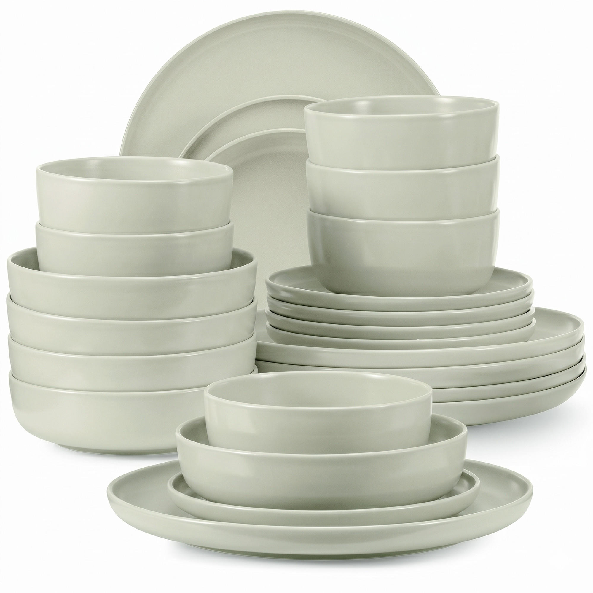 KOMBISERVICE VICTO 6 Personen 24-tlg - Hellgrün, Keramik (27/2/27cm) - KONSIMO®