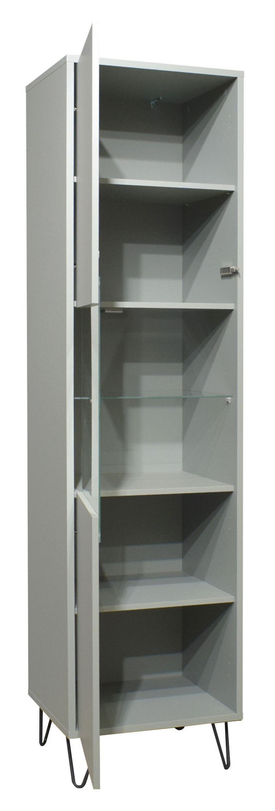VITRINE Erna 51x45x197 Pinie Green matt Lack - Grün, Holzwerkstoff (51/197/45cm) - 58aufmkessel