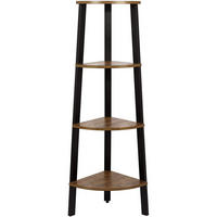REGAL Rustikales Braun Schwarz 45x34 cm LLS34X Metallkonstruktion - Schwarz, Metall (45/125/34cm) - Edanti