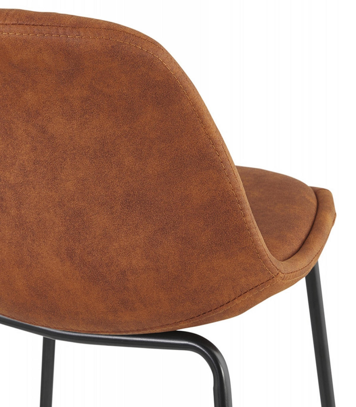 BARHOCKER mittelhoch mit Mikrofaser Sitz und Metallgestell GIRON, Braun 41x41x89 cm - Schwarz/Braun, Textil/Metall (41/89/41cm) - KADIMA DESIGN