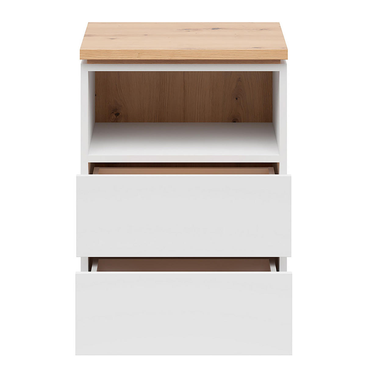 NACHTKOMMODE - Weiß, Holzwerkstoff (45/63/42cm) - home24