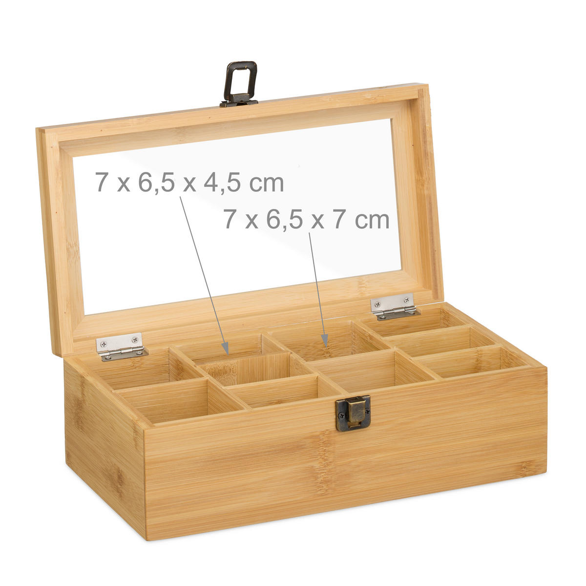 TEEBOX - Hellbraun, Holz/Kunststoff (29.5/10/17cm) - Relaxdays