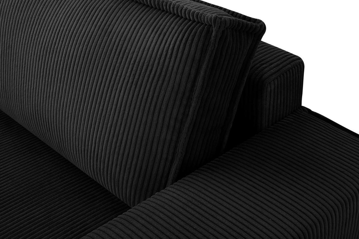 3-SITZER-SCHLAFSOFA NAPI in Pet Friendly Cord-Stoff, Schwarz - Schwarz, Textil (244/89/101cm) - KONSIMO®