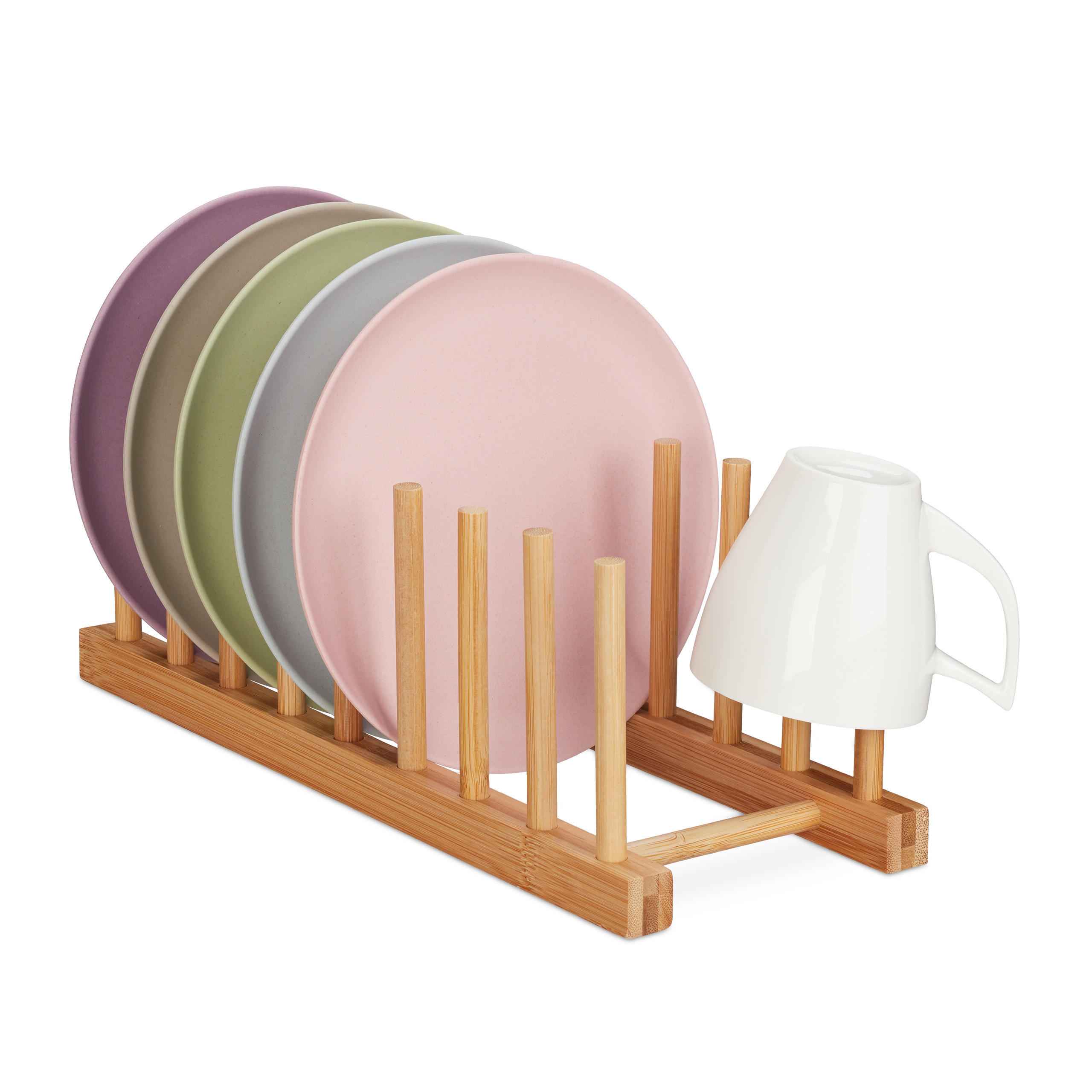 SCURGATOR Natural bambus 34 cm pentru 8 farfurii