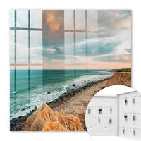 SCHLÜSSELBOX Weiß 30x30 cm – Türöffnung nach rechts - Klippen am Meer - Blau, Metall (30/30/5cm) - TULUP