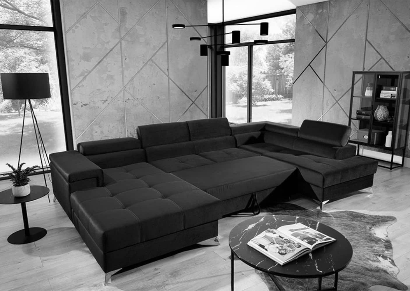 Thumbnail - Eltap Wohnlandschaft, Dunkelbraun, Textil, 6-Sitzer, U-Form, 202x90x345 cm, Wohnzimmer, Sofas & Couches, Wohnlandschafte...