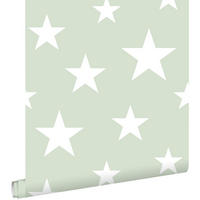 TAPETE große und kleine Sterne 53 cm x 10.05 m - Grün, Papier (53/0.1cm) - ESTAhome