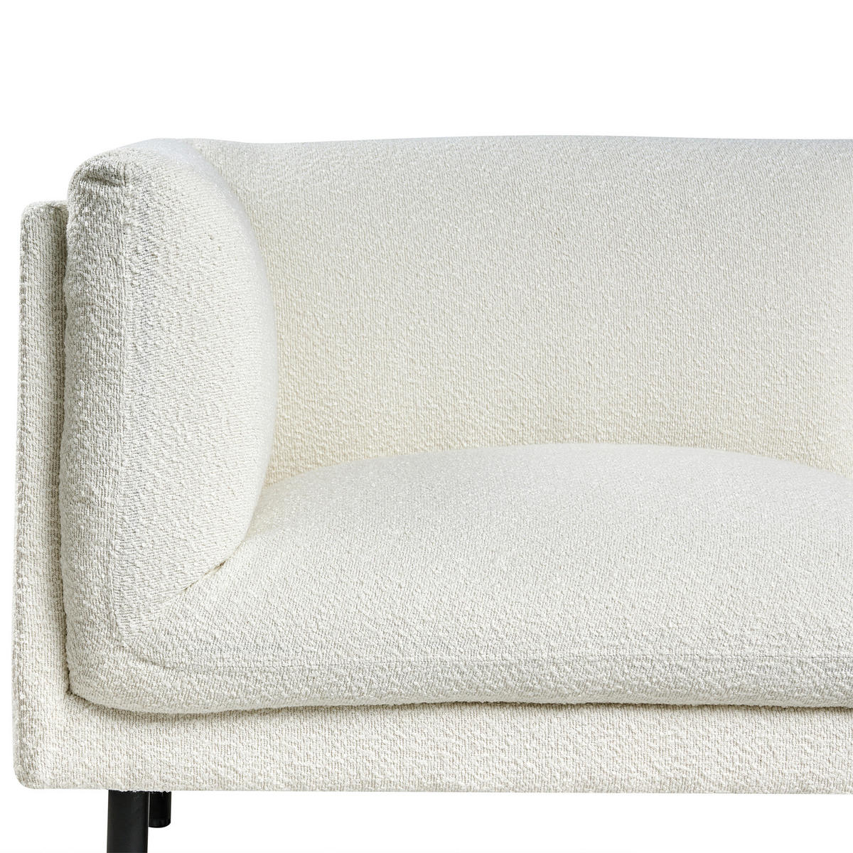 POHOVKA 2-místná Bouclé Krémově bílá Vorgod - krémová, textil (180/76/84cm) - Beliani