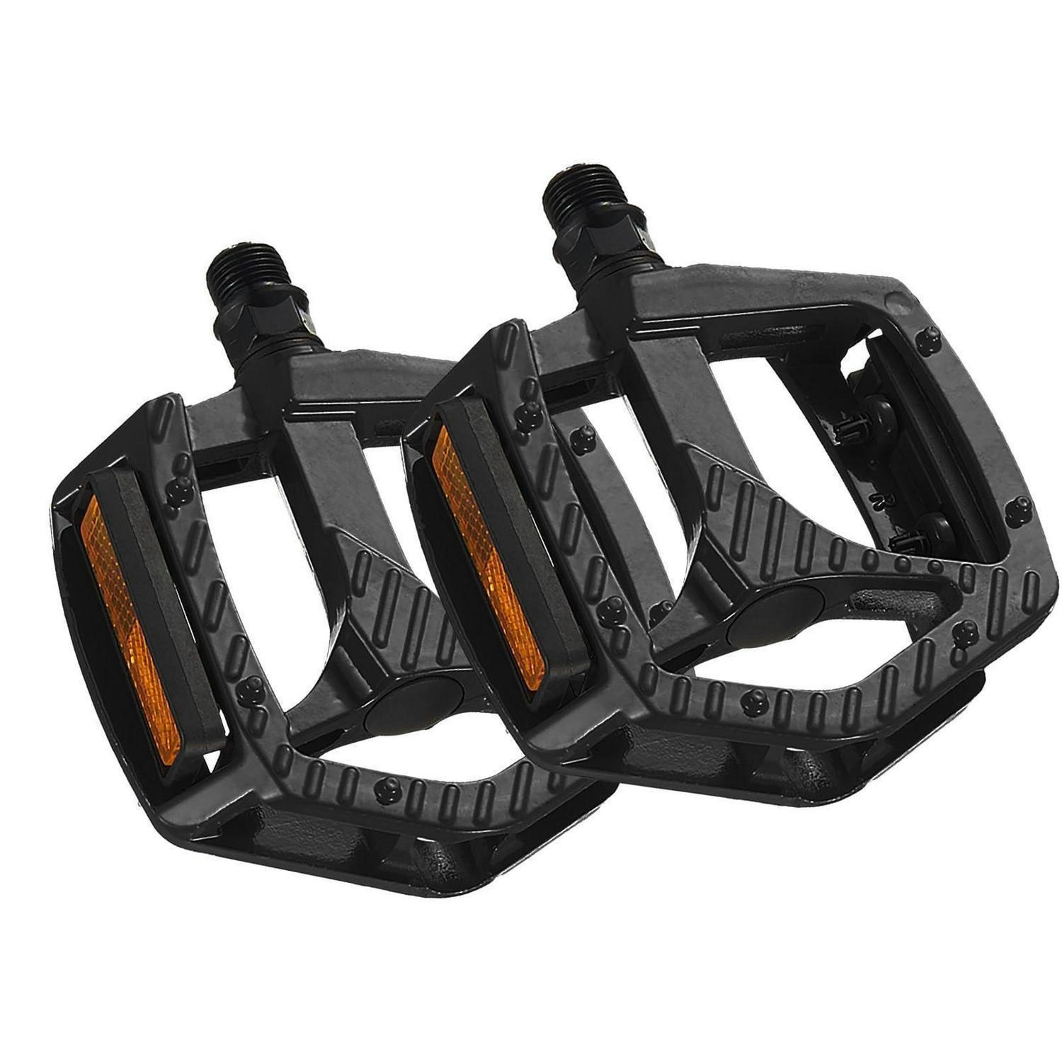 FAHRRADPEDALE 9/16" MTB Plattformpedale mit 3 gedichteten Lagern Schwarz - Schwarz, Metall (9.7/1.5/10cm)