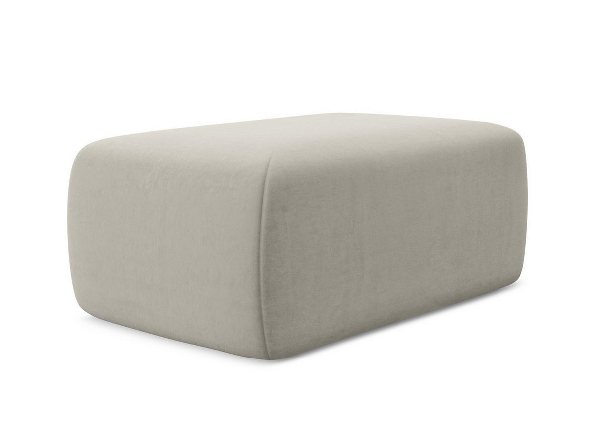POUF Samt Stoff Creme - Perlmutt/Creme, Kunststoff/Textil (102/40/62cm) - Makamii