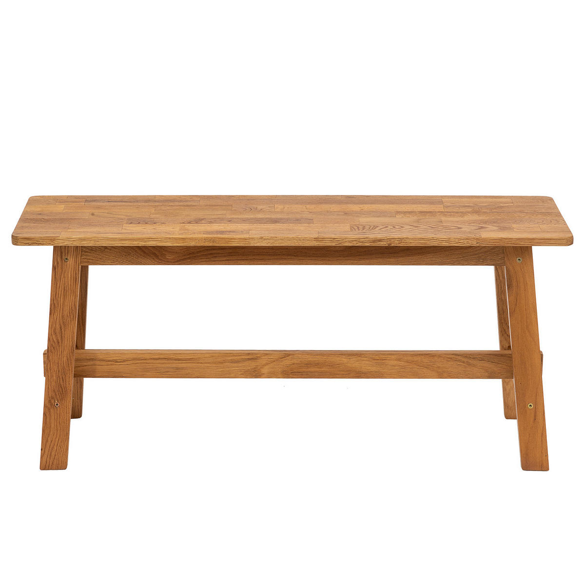 GARDEROBENBANK - 100 cm - Eiche massiv - Eichefarben, Holz (100/45/29cm) - home24