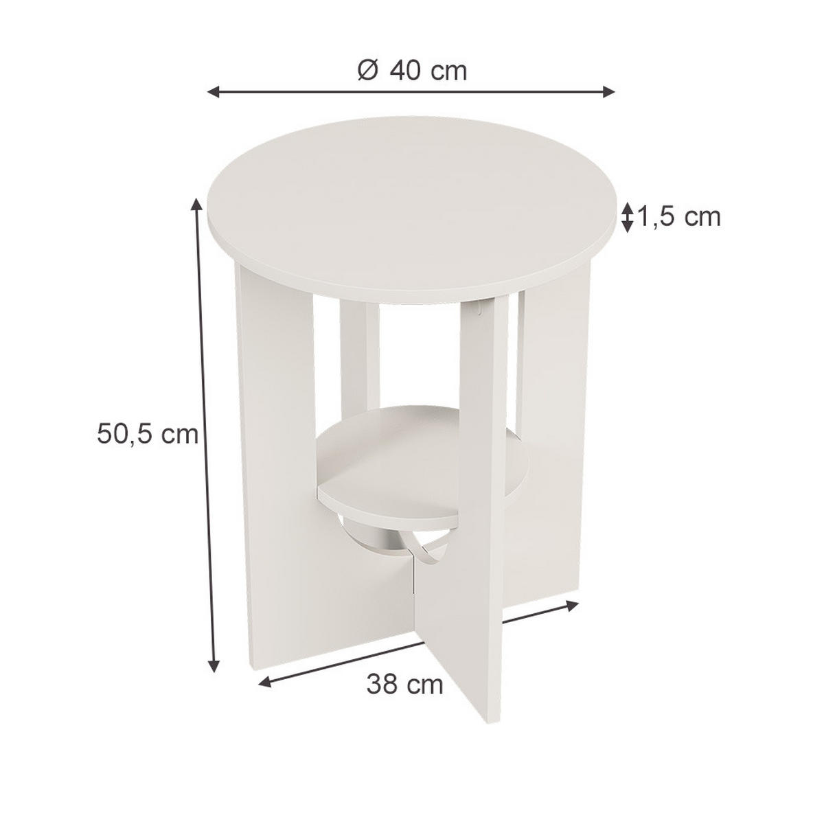 KONFERENČNÍ STŮL Vareo Bílá - bílá, kompozitní dřevo (40/40/50.5cm) - Vicco