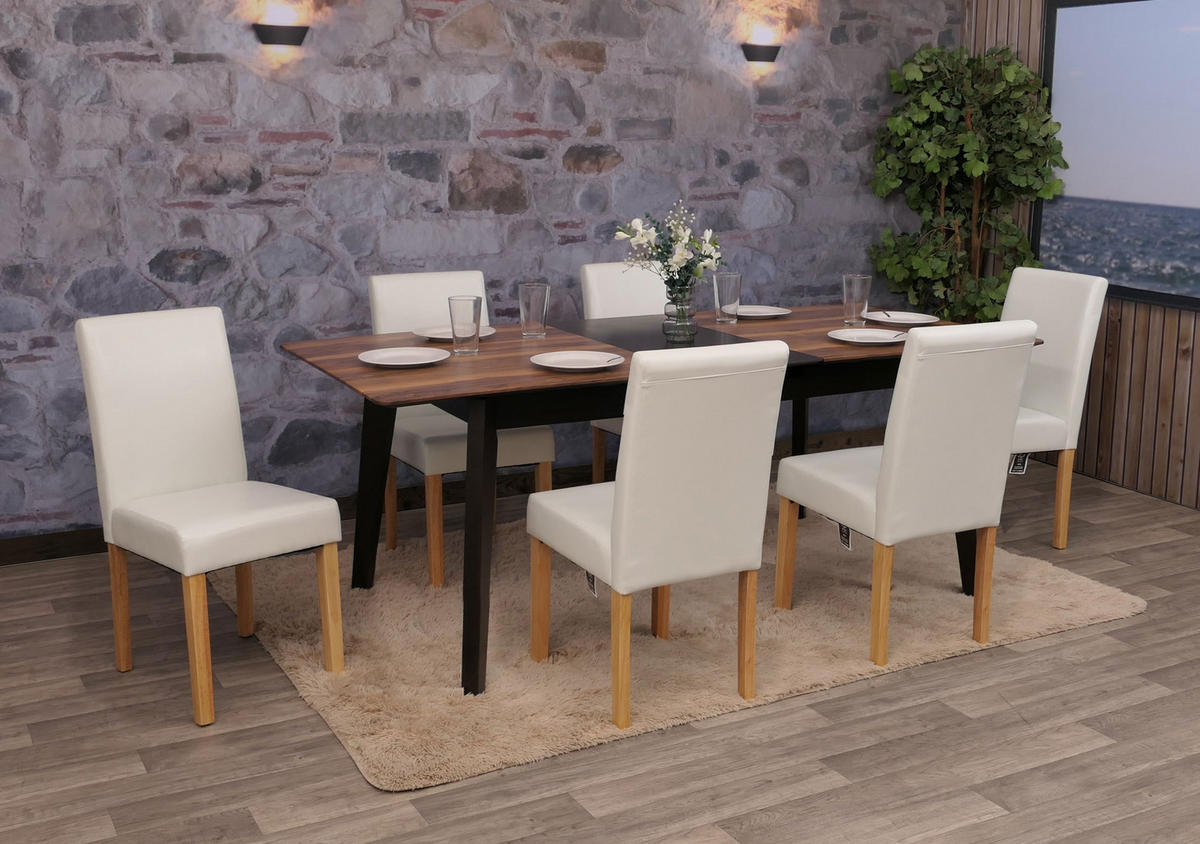 ESSZIMMERSTUHL Hochganz Reinweiß 6er-Set - Weiß Hochglanz/Weiß, Textil (43/90/56cm) - MCW