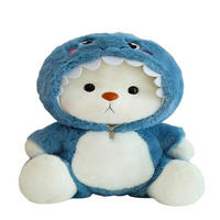 PLÜSCHTIER Bär mit Kapuze 35 cm Blau - Blau, Textil (15/35cm)