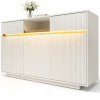 SIDEBOARD 140/40/85 cm in Weiß mit LED, 2 Schubladen und 3 Türen - Weiß, Holz (140/85/40cm) - BEAOK