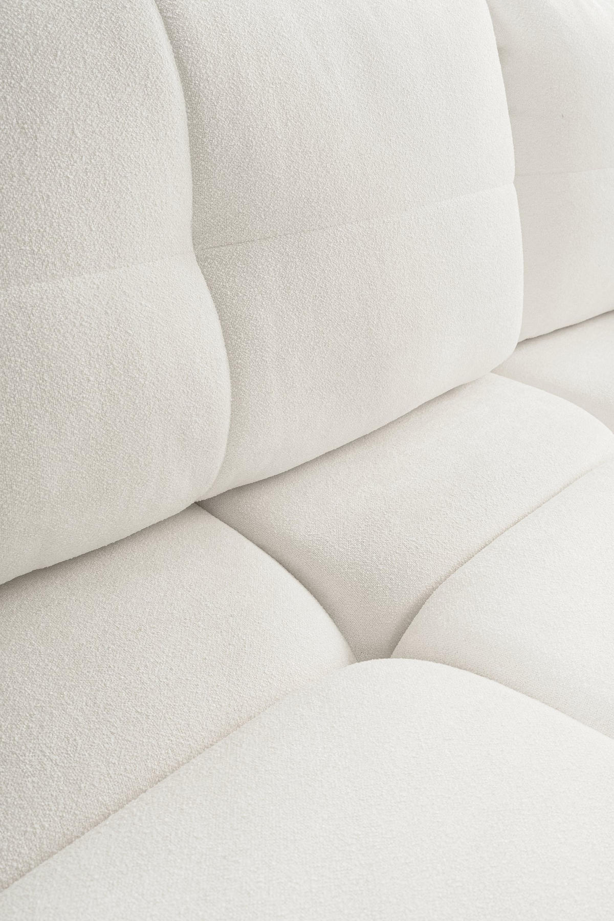 BETTSOFA MODA Creme Geflochtener Stoff mit Schlaffunktion - Creme, Holz (245/86/110cm) - MASSENO