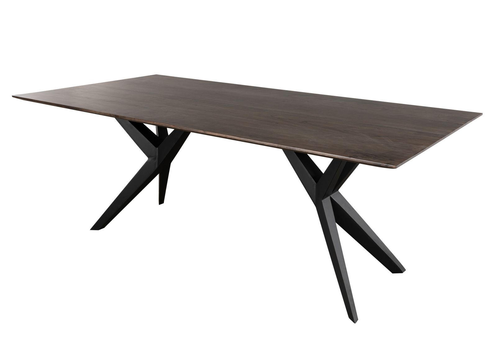ESSTISCH Akazie 140x90x76 grau lackiert Beine anthrazit matt SWISS EDGE #08 - Grau, Holz (90/140/76cm) - Massivmoebel24