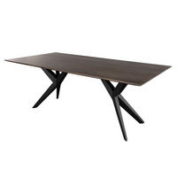 ESSTISCH Akazie 160x90x76 grau lackiert Beine anthrazit matt SWISS EDGE #17 - Grau, Holz (90/160/76cm) - Massivmoebel24