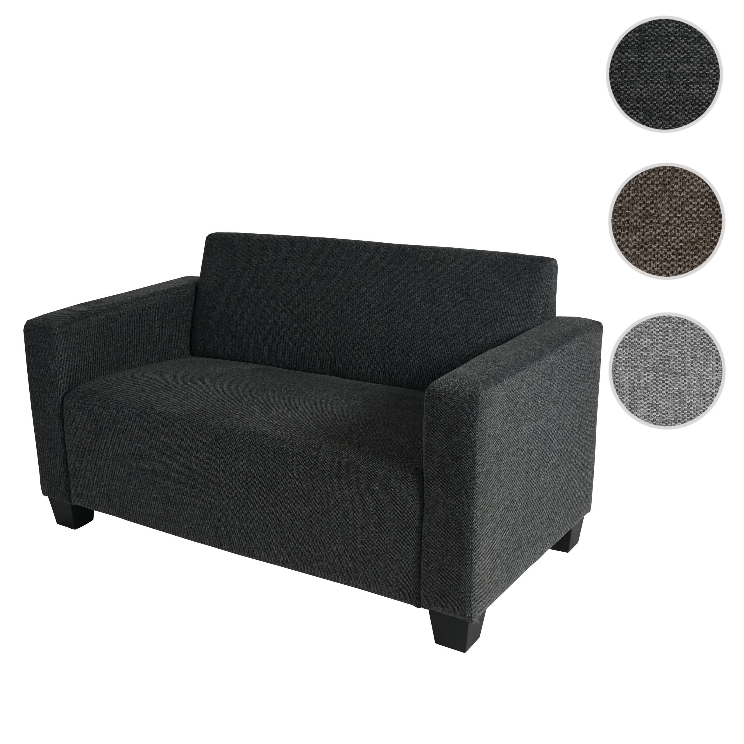 2-SITZER SOFA COUCH LOUNGESOFA Anthrazit - Anthrazit, Textil (136/76/72cm) - MCW